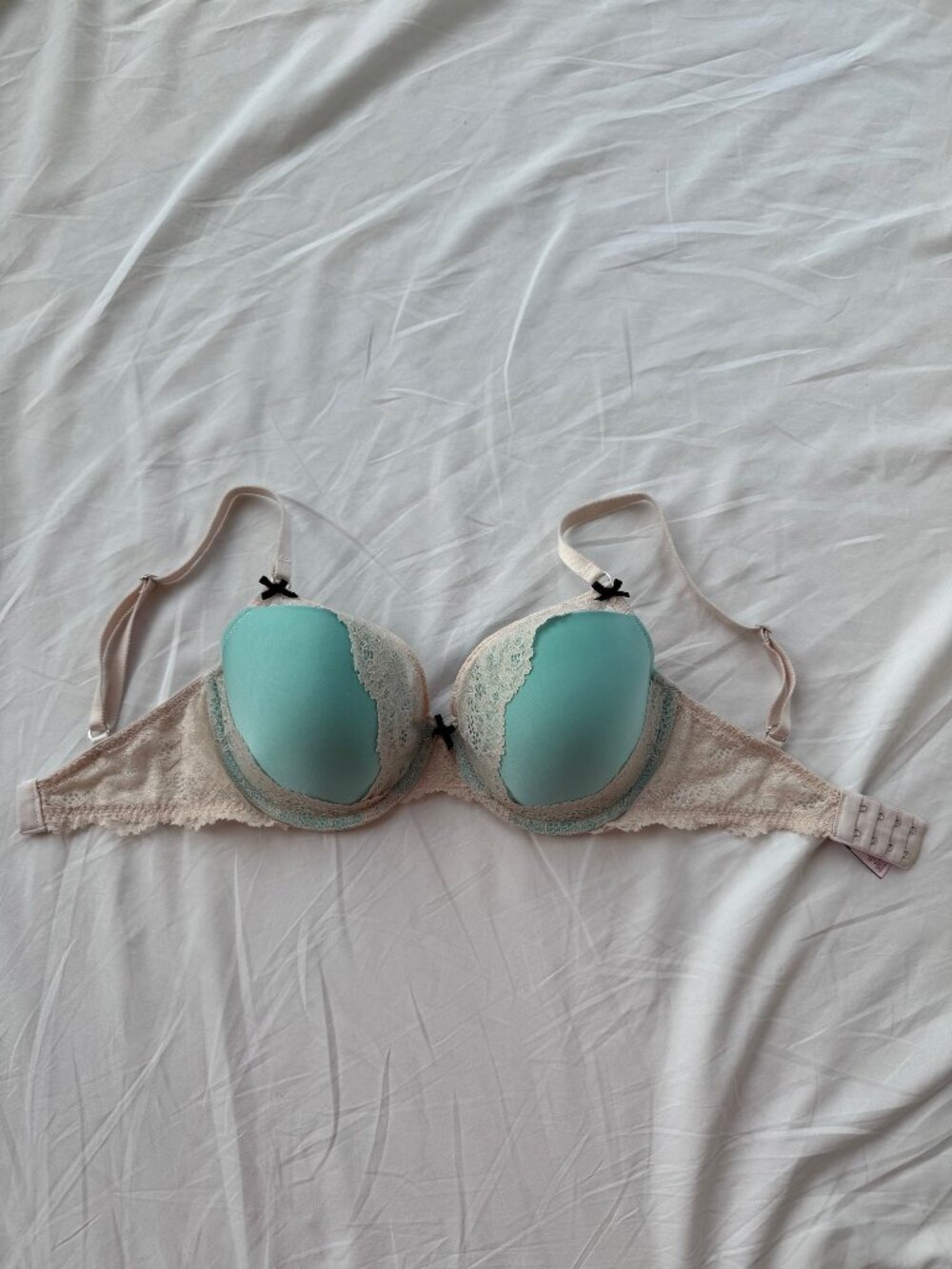 Victoria’s Secret Dream Angels Lined Demi Bra 32DDD Teal Lace 2015